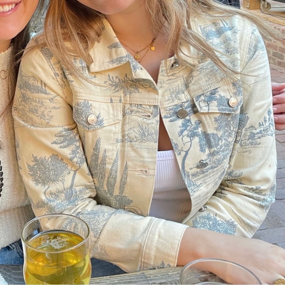 Nasty Gal Denim Jacket Landscape Print